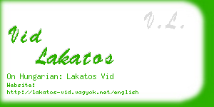 vid lakatos business card